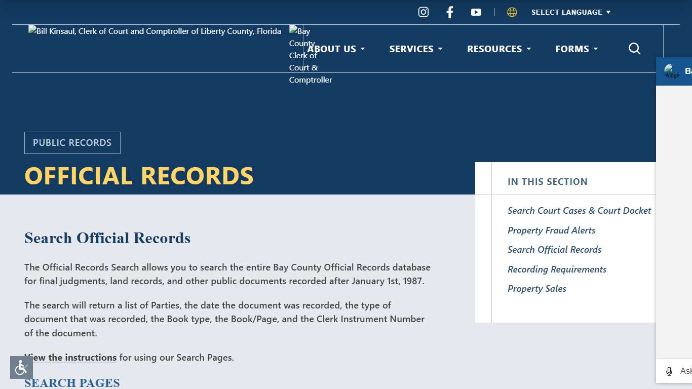 Search Official Records Bay County Clerk of Court & Comptroller